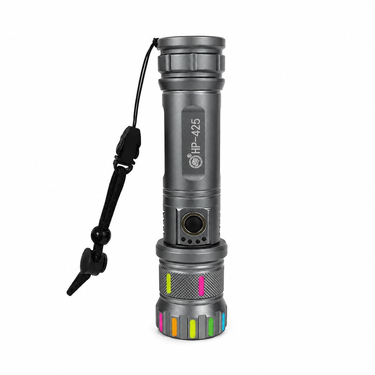 HOME EASE HP-425 Strong LED Flashlight Rechargeable USB Charging Torch Light | 5 Light Modes | High Power LED Torch | Long Range Beam | Handheld Emergency Torch for Camping, Security & Outdoor Use-image-14