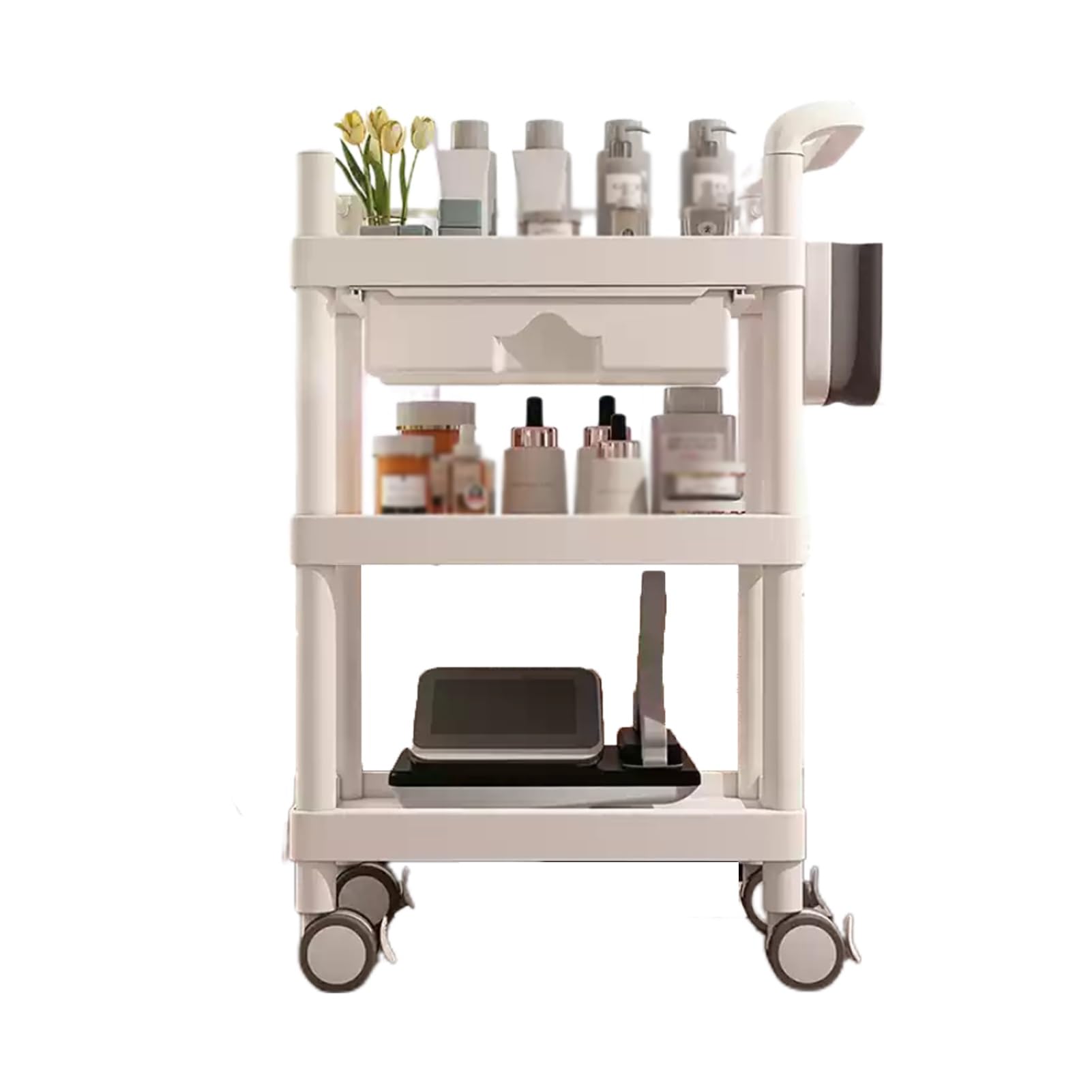 Barbershop Trolley Multifunctional Mobile Trolley Beauty Trolley with Workbench,Large Storage Capacity with 4 Universal Mobile Pulleys,can be Used as A Barbershop Tool Organizer for Hairdressers(Style