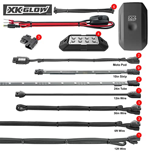 XKGLOW XK-Sling-ADV LED Underglow Light Kit for Polaris Slingshot | XKCHROME Smartphone App Controller