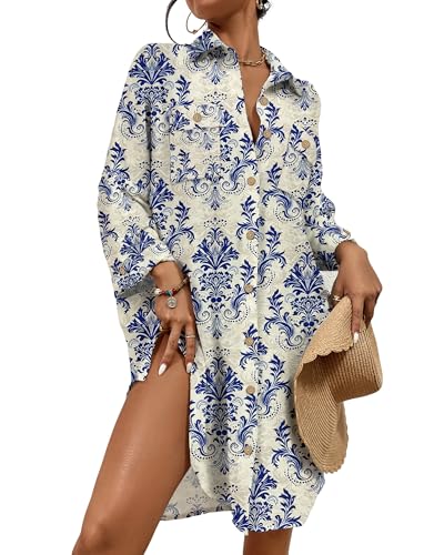 Bsubseach Womens Modern Swimsuit Cover Up Blouse Button Down...