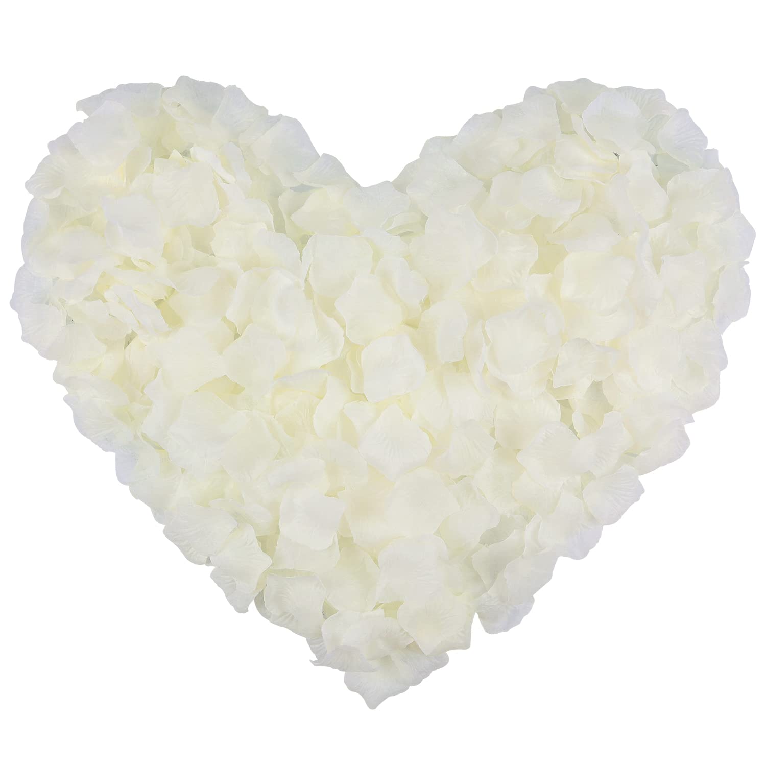 Henzxi 1000 Pcs Rose Petals, Artificial Flower Petals, for Romantic Night, Wedding, Event, Party, Valentine Decor (1000 Pcs, Ivory)