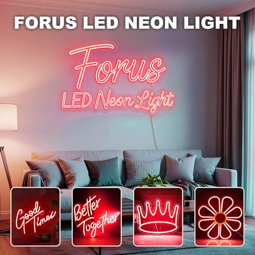 Image of Forus 20 Meter LED Neon Strip Light - Red | Flexible, Waterproof & Cuttable Neon Rope Light for Indoor & Outdoor Wall Decor, Custom Neon Name Board, Diwali Decorative Lighting | 6-Month Warranty