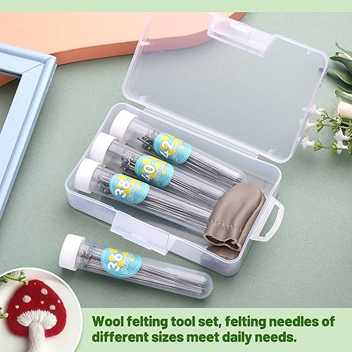 Image of Yizzvb 120 Pcs Needle Felting Needles, 4 Sizes Wool Felting Needles, Needle Felting Tools Supplies Kit with Felting Needles Fingercots Storage Box for DIY Wool Felting Crafts (Pack of 2)