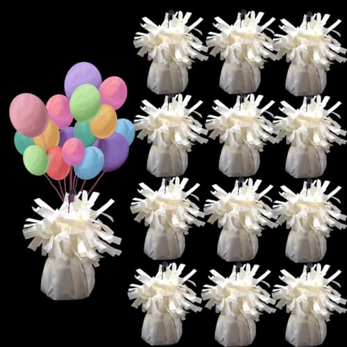 Moretreat balloon weights are perfect for parties birthdays weddings. Each pack includes 12PCS durable weights that easily decorate balloons and elevate any celebration.(White100g)