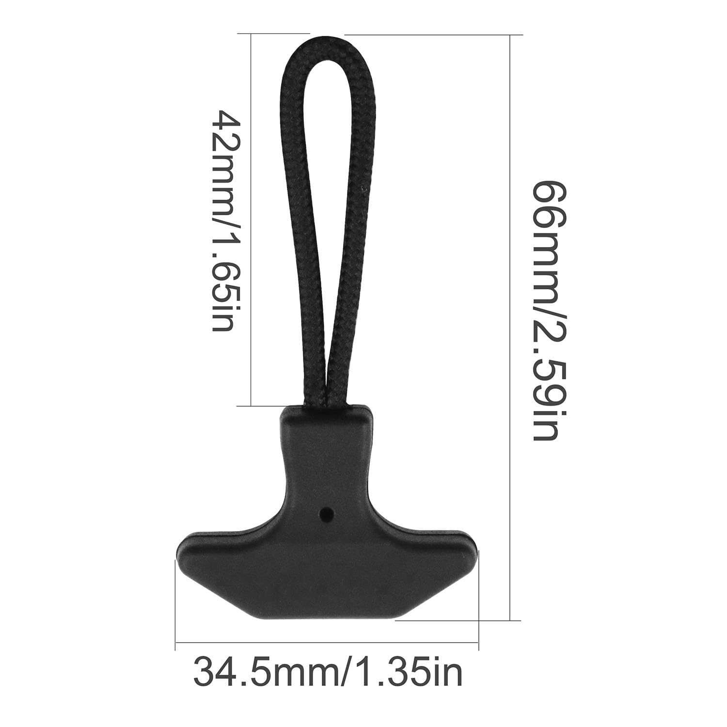 Zangc Tirador de cremallera en forma de T, tiradores de cremallera resistentes de TPU para mochilas, estuches, bolsos, bolsos y otros equipos deportivos, cabezales de cremallera, 4 unidades