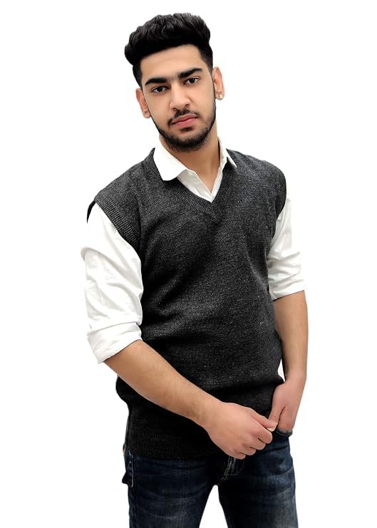 Image of Men Sleeveless Office Uniform Sweater - Daffodil