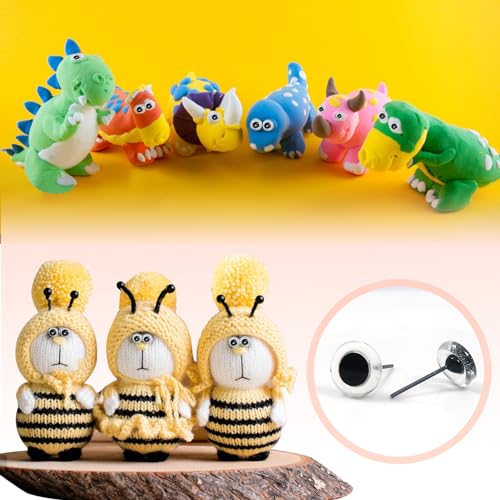 TOAOB Pack of 100 Glass Eyes Doll Eyes Transparent Mixed Size Round Plug in Metal Nail Safety Eyes for Doll Making,3mm/4mm/5mm/6mm/7mm/8mm/9mm/10mm/11mm/12mm - Image 4