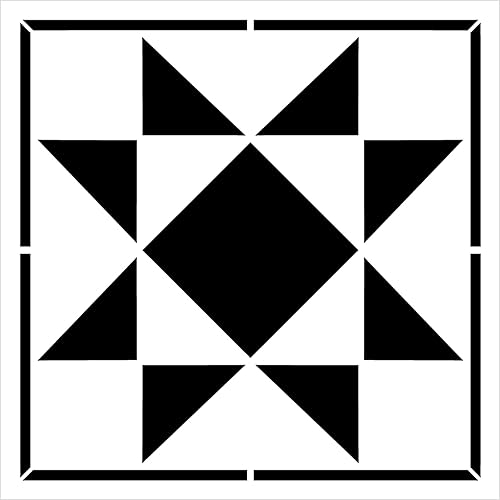 Miniatura 5 de StudioR12 - Plantilla de edredón con diseño de granero de estrellas, decoración para el hogar, pintura decorativa de madera, plantilla de Mylar