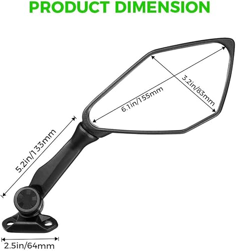 Miniatura 5 de KEMIMOTO Ninja 300 Espejos compatibles con Ninja 400 250 500 ZX6R EX300 ZX-6R espejo retrovisor de motocicleta