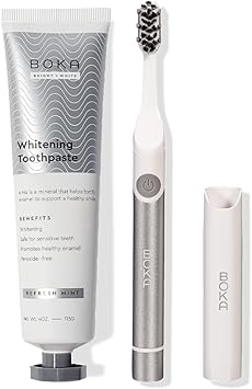 Boka Fluoride Free Toothpaste Nano Hydroxyapatite Whitening* - Refresh Mint Flavor, 4 Fl Oz + Sonic Electric Toothbrush for Adults - 24000 VPM w/Standard & Sensitive Modes