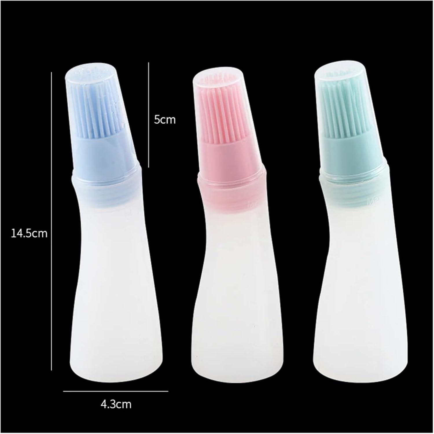 Silicone Oiler With Brush Seasoning Sauce With Scale Oil Bottle BBQ Kitchenware Gadgets Grilling Frying Tools(Green B)