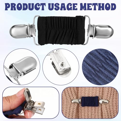 4 Pcs Dress Clips Back Cinch Adjustable Waist Cincher Clip Cardigan Collar Clips Shirt Cincher Clip for Sweaters Tighten Dress Shawls Clothing3