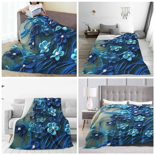 Couverture polaire grand format bleu idéal pour salon et camping - 7