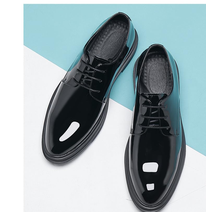 Battle Men Men’s Patent Leather Dress Shoes – Formal Business Oxford, Non-Slip Men's Elevator Shoes 2" Taller Business4