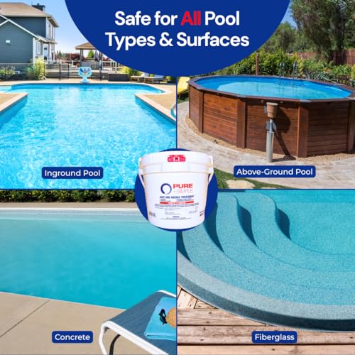 Image of Pure + Simple All-in-One Pool Shock & Clarifier - Algaecide for Swimming Pools - Fast-Acting Once Weekly Treatment for In-Ground & Above-Ground Pools - Swim in 15 Minutes (25 lbs)