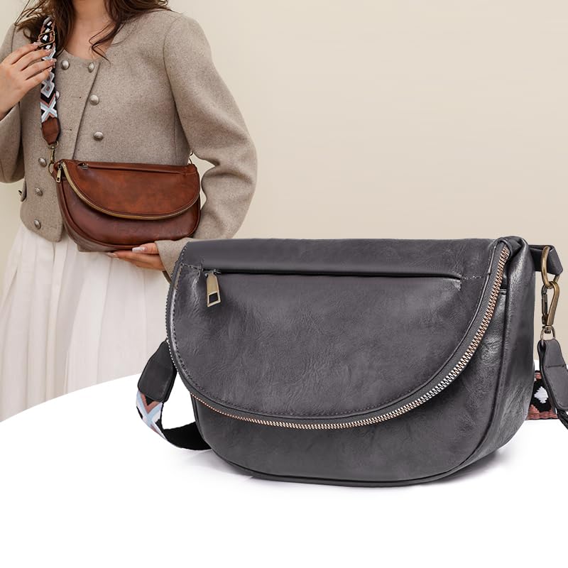 Image of Crossbody Bags For Women Trendy, Vegan Leather Hobo Handbag Shoulder Purse For Ladies with Adjustable Strap
