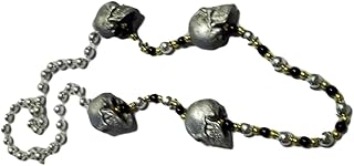 Silver Skull Pirate Mardi Gras Beads Party Favor Necklace