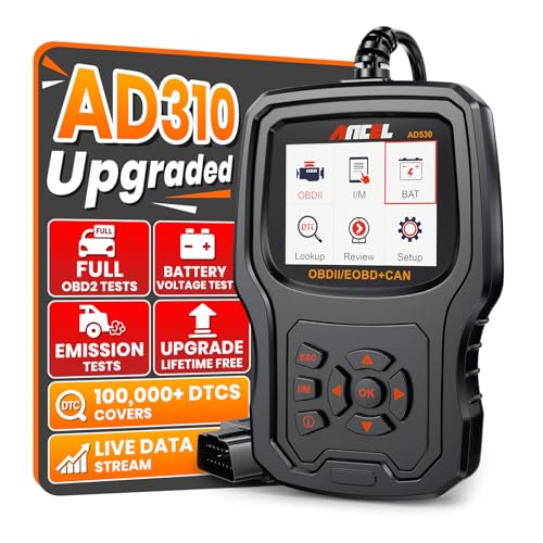 ANCEL AD530 OBD2 Scanner Diagnostic Tool, Universal Check Engine Code Reader with Live Data, Car...