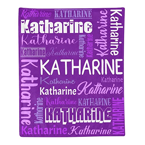 Personalized Blanket for Kids Adults Personalized Name Blanket Custom Blanket with Name Personalized Gifts for Christmas Birthday Valentines Day Mothers Fathers Day (Dark Purple, 40"x50")