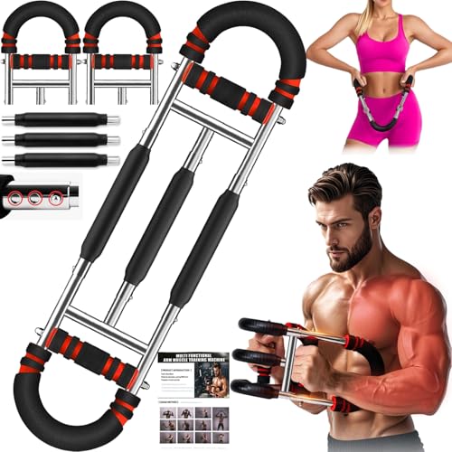 HELISAN Upgraded 3 Springs Twister Arm Trainer 20-130lb Adjustable Chest Exerciser Arm Trainer for Men Portable Chest Trainer Shoulders & Forearms Muscle Training Exercise Equipment for Men Women