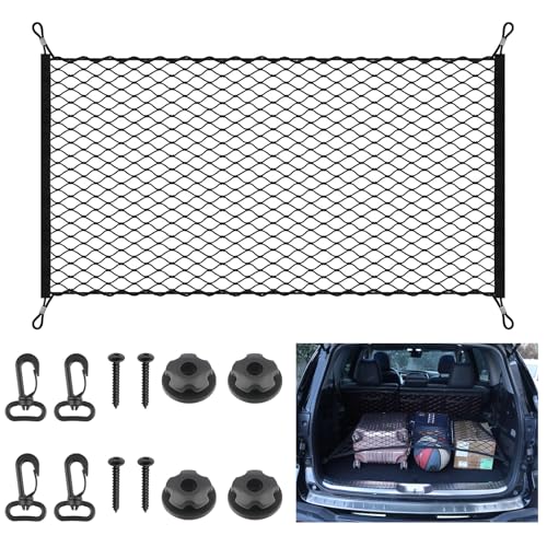 Red para equipaje de 110 x 60 cm, para maletero de coche, se extiende a 140 x 100 cm, seguridad de carga para la mayoría de tipos de vehículos