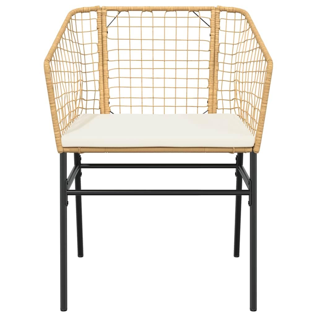 3-częściowy zestaw ogrodowy do jadalni, brązowy polirattan, ze szklanym blatem, stół 80 x 80 cm, zestaw mebli outdoorowych na balkon i taras, odporny na promieniowanie UV, łatwy w pielęgnacji