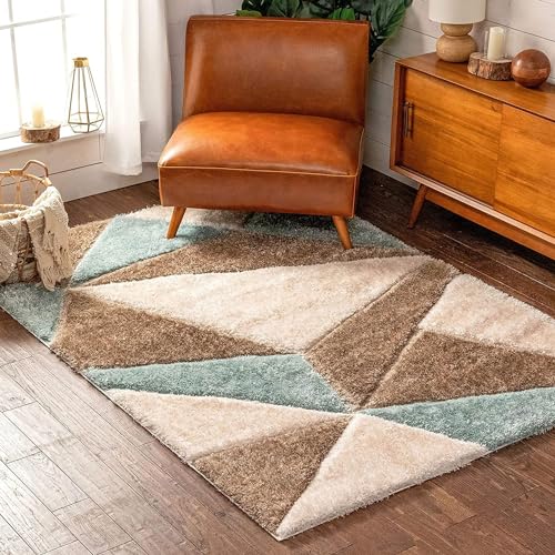 Image of Shaggy Carpet for Living Room 3 X 5 FEET Fluffy Plush Area Rug, Thick Fur Floor Carpet Modern Cozy Rug for Home Decor, Kids Room Bedside Hall, Durable Comfortable Shaggy Rug (Pistacia)