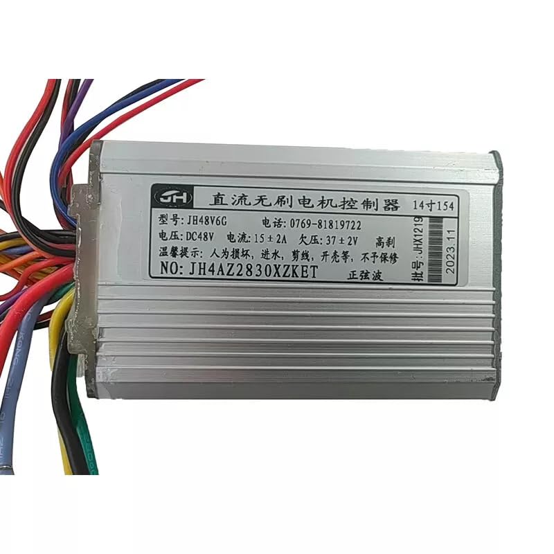 JH4AZ2830XZKET Electric Bicycle Brushless Motor Controller DC48V15A ebike Controller Aluminium Alloy Speed Motor Controller for Electric Bicycle, Scooter