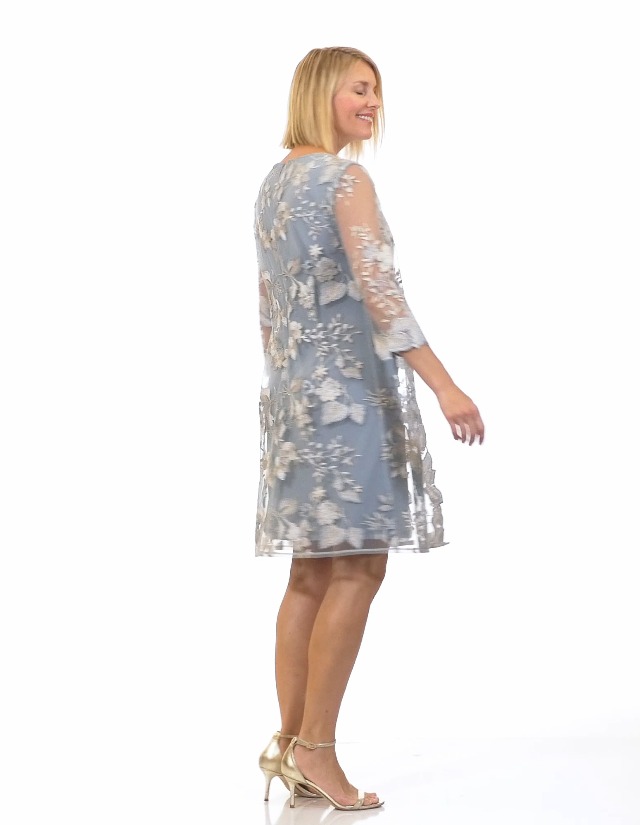 alex evenings ice sage dress Alex Evenings Long Sleeveless Corded Fit and Flare Dress with Shawl ICE SAGE / 8