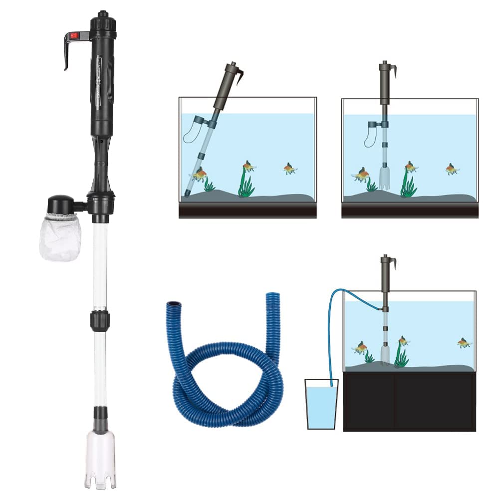 Buy Aquarium Gravel Cleaner, SYOSI 3 in 1 Electric Fish Tank Vacuum Cleaner Syphon Operated