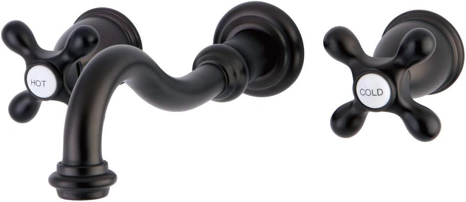 Kingston Brass KS3025AX Restoration Two-Handle 3-Hole Wall Mounted Roman Tub Faucet, Oil Rubbed Bronze