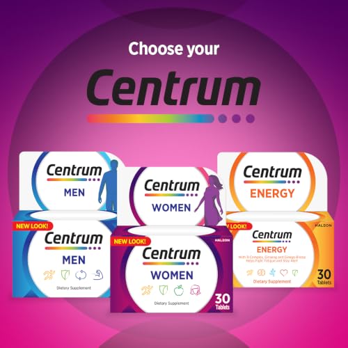 Centrum Women Multivitamin 30 Tablets - One-Month Complete Daily Vitamins & Minerals for Women with Iron, Folic Acid and Biotin for Energy, Bones, Skin and Hair - Handy Monthly Pack