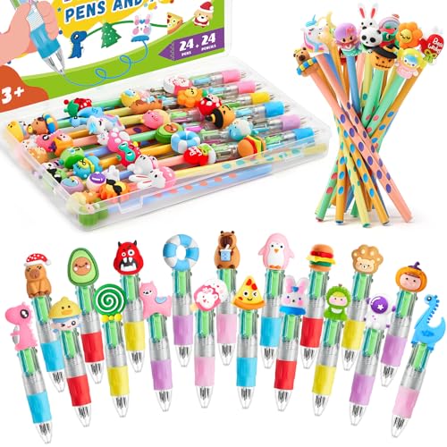 TicKiddos 48 Boligrafo Multicolor 4 en 1: 24 Boligrafo