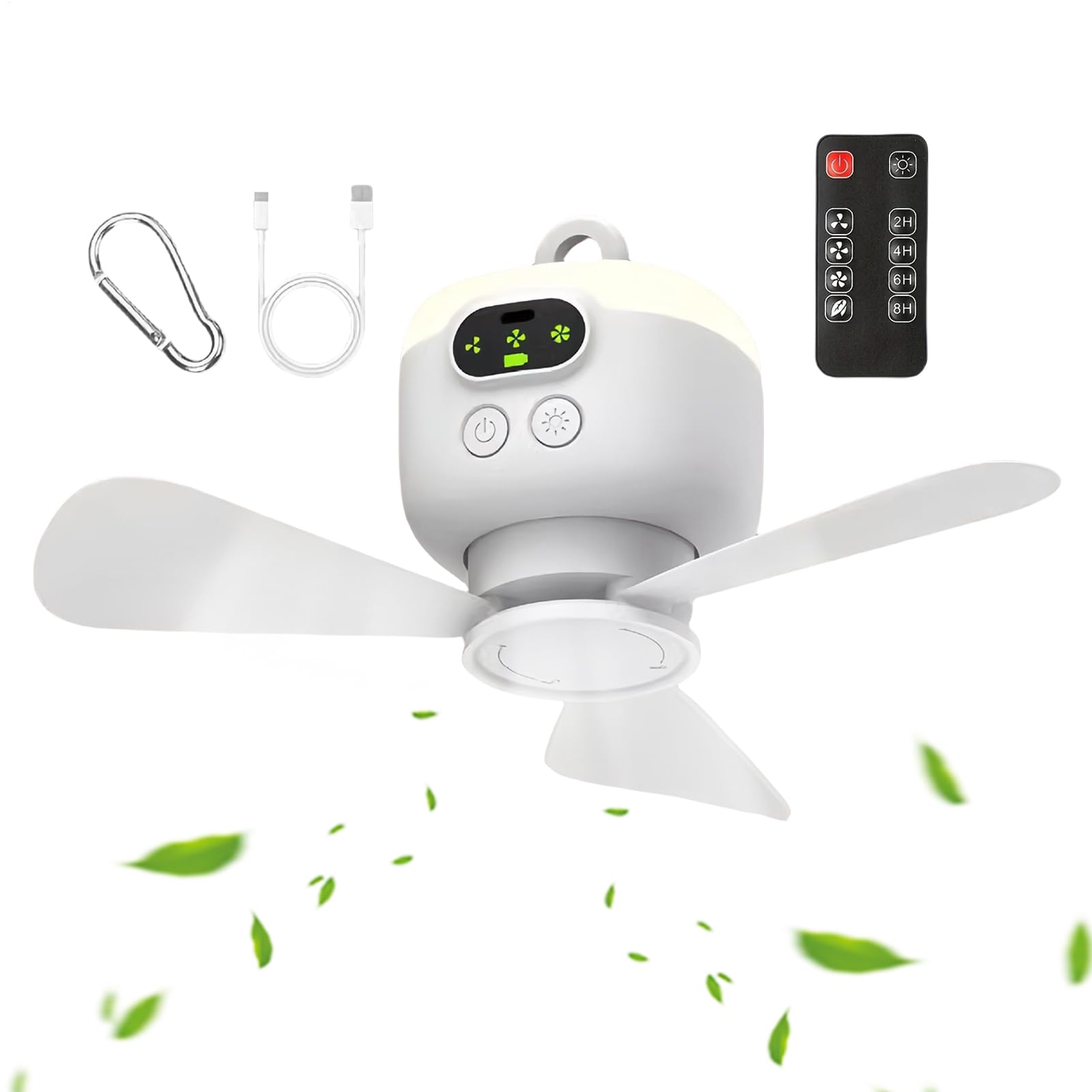 Genérico Ventilador de Techo para Exteriores | Mando A Distancia Inalámbrico Para Camping,Soporte Con Gancho Para Taller Garaje Dormitorio Patio Camping