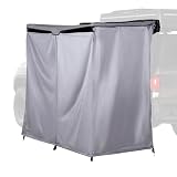 Overland Vehicle Systems HD Nomadic Car Side Shower Awning – Quick Deploy Privacy Shower Tent w/Roof & Drain Basin, 280G Ripstop Fabric, Vehicle Mounted Overlanding Shower Room, Grey/Green