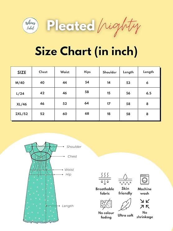 Image of 9shines Label Stylish Cotton Blend Embroidered Maxi Nightdress for Women with Pocket| Full Length Nightwear| Premium Nightdress| Comfortable Nightwear(5256)