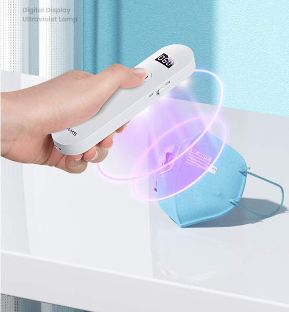 Min germicida Luce UV con Display Digitale, disinfezione della Luce LED Portatile purificatore d'Aria Lampada USB Ricaricabile per Viaggio Hotel Domestica Ufficio