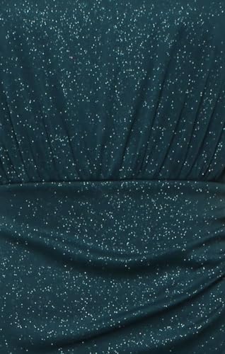 Image of S.L. Fashions Women's Glitter Mesh Stretch Dress W /Shoulder Embellishment Formal Long Gown, (Petite and Regular Sizes)