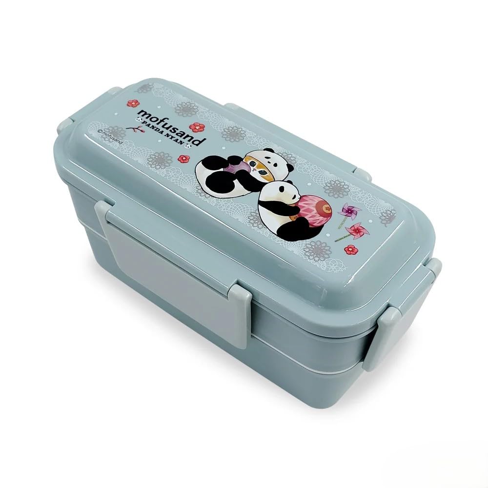 Amazon｜mofusand 4点ロック2段ランチボックス(パンダにゃん)｜弁当箱