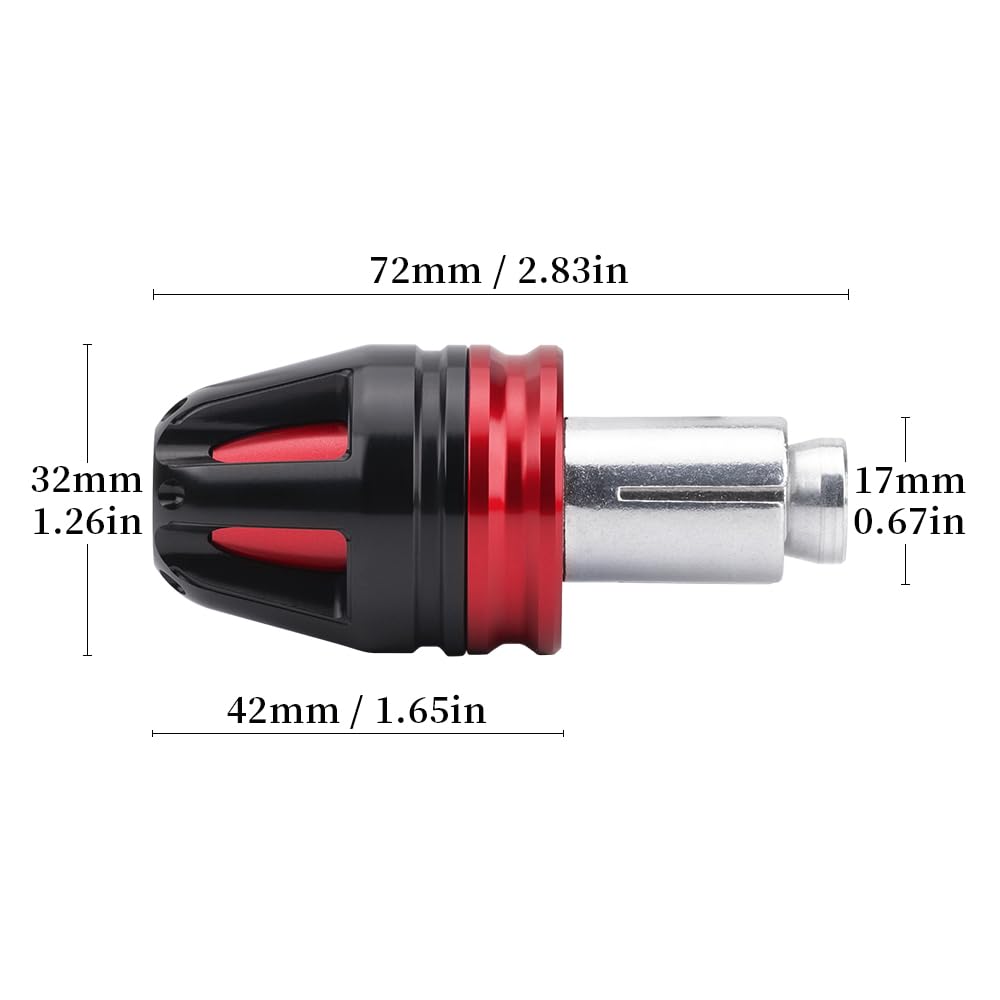 Bouchons d'extrémité de guidon universels pour motos pour Daytona 660 2024-2025 Embouts de guidon pour motos 17 mm de diamètre, standard 7/8" 22 mm Accessoires (rouge)
