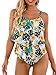 Tuopuda Costume da Bagno Due Pezzi Donna Tankini Mare Retro Balze Canottiera con Slip Sexy Top Scollo a V con Pantaloncino da Bagno Costume per Mare Spiaggia Piscina Party, Foglia, S