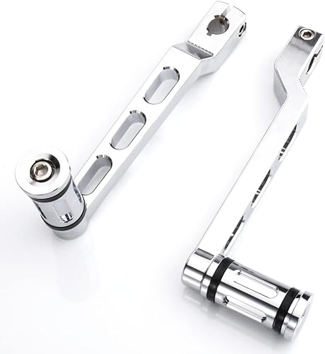 Miniatura 8 de KICRY Palancas de palanca de cambios para el talón de la motocicleta, 2 piezas, pedales de palanca de cambios de aluminio CNC negros compatibles con