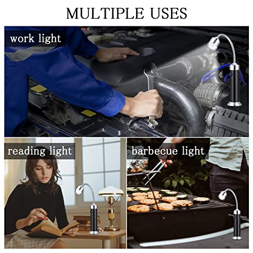HENGBIRD LED Grill Licht, 2 Stück Magnetische LED BBQ Grill Lampe Flexibel Grilllampe Set Outdoor Arbeits Zubehör Batteriebetrieben 360 Grad Drehwinkel für Grillen im Freien Camping Party Werkstatt
