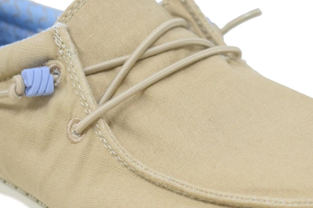 Zapatos náuticos de Lona ETIKA 82047 Beige con Cordones elásticos cómodo y Ligero - Hombre