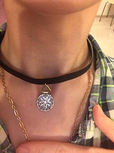 Blingsoul Wtchr Black Choker Necklace for Women – Soft Adjustable Collar Choker with Cute Pendant, Yenefer Style Beach Jewelry Gift2