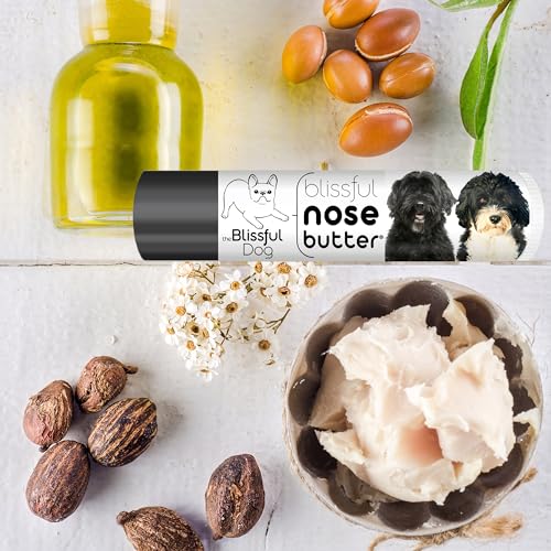 Image of The Blissful Dog Portuguese Water Dog Nose Butter for Dry, Cracked Skin, Lick-Safe Dog Nose Balm with Moisturizing Shea Butter, Almond, Olive, and Essential Oils, Pet Supplies, Uncented, 0.15 oz.