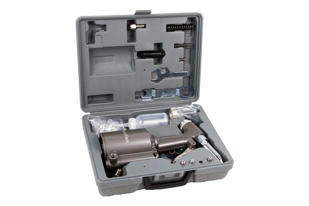 RIVETTATRICE AD ARIA COMPRESSA PNEUMATICA CON RIVETTI KIT DI RICAMBI