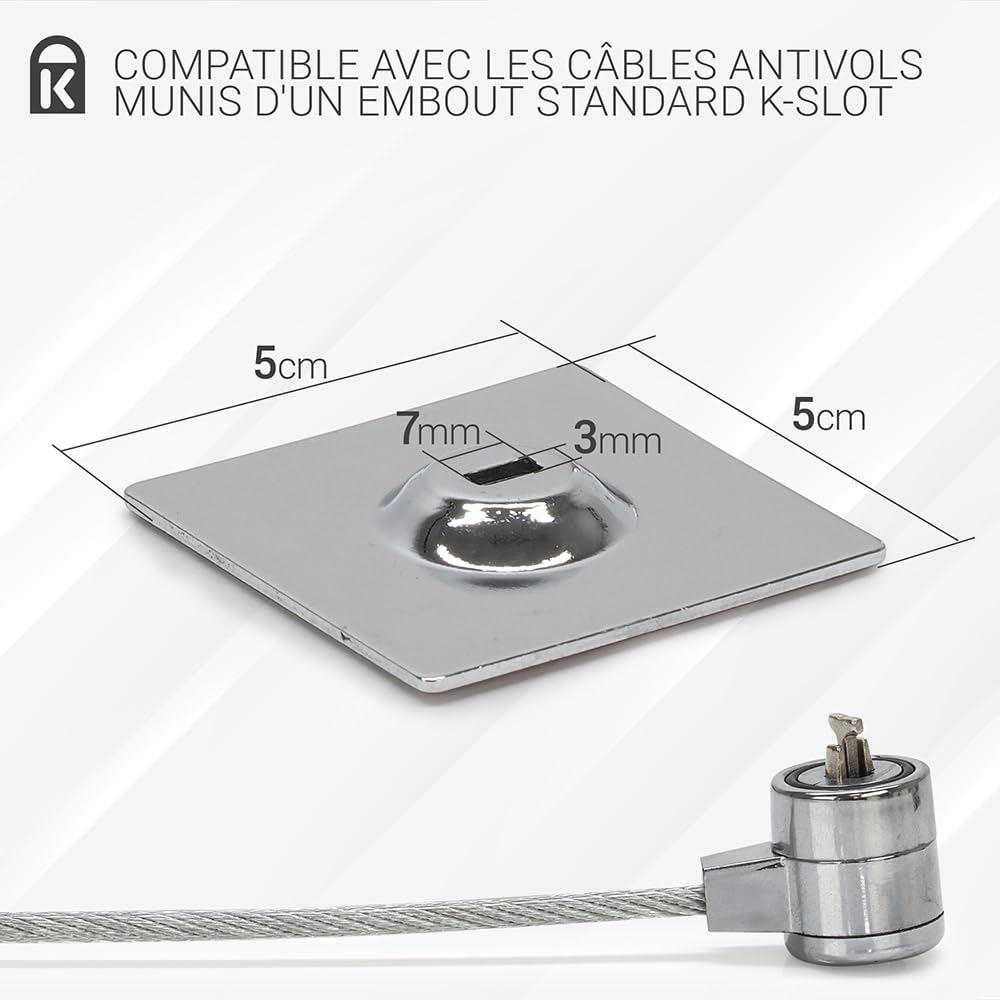 Waytex Zelfklevende Ankerplaat Met Standaard Veiligheidsslot Voor Kabelslot Laptop Pc Smartphone Tablet Ronde Plaat Diameter 4 Cm Zwart 2116501255