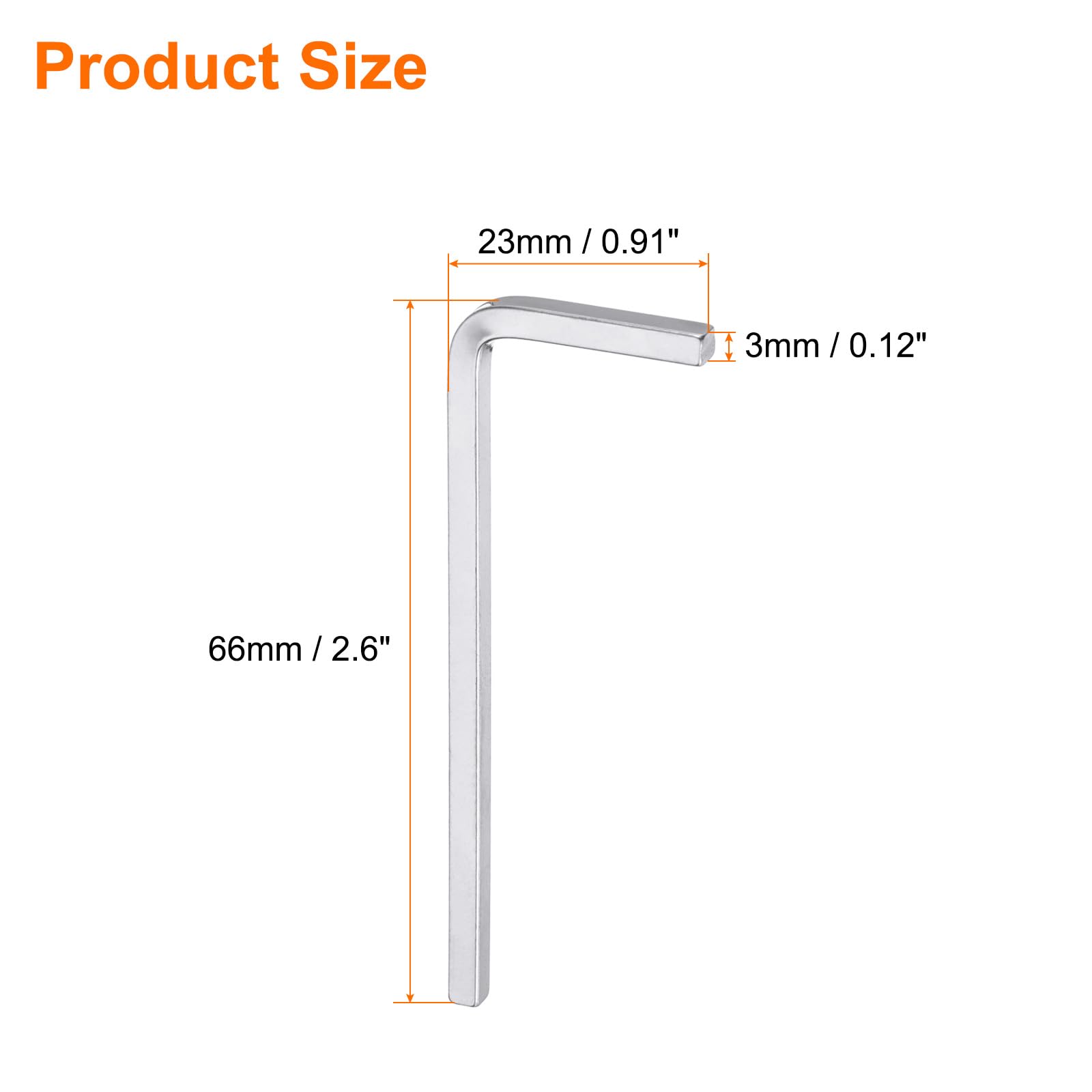 Chiave A L Per Testa Quadrata – Set Di Misure Da 3 A 10 Mm, In Acciaio Cromo Vanadio, Per Viti Quadrate, Ergonomica E Resistente