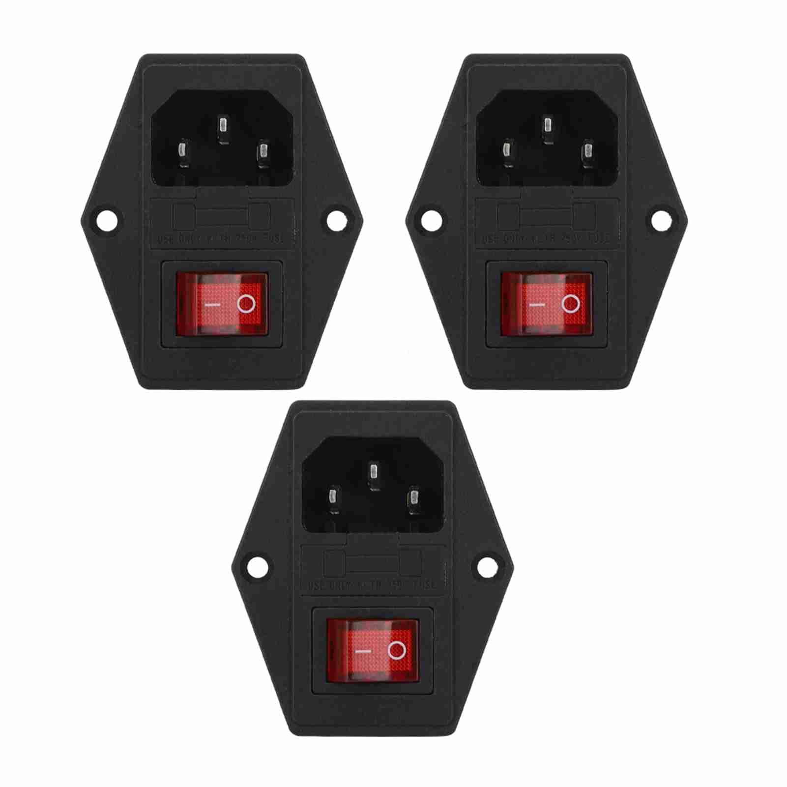 3-biegunowy przełącznik gniazdowy, wtyczka modułu wejściowego AC 16A 250V, wyłącznik bezpiecznikowy, mosiężny przełącznik kołyskowy, gniazdo wtykowe IEC320 C14 z wyłącznikiem (3 PAKIETY)